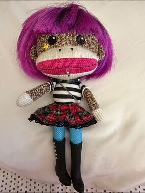 Planet Sock “Magenta  Beetsch” Monkey Punk Rocker Girl Doll.